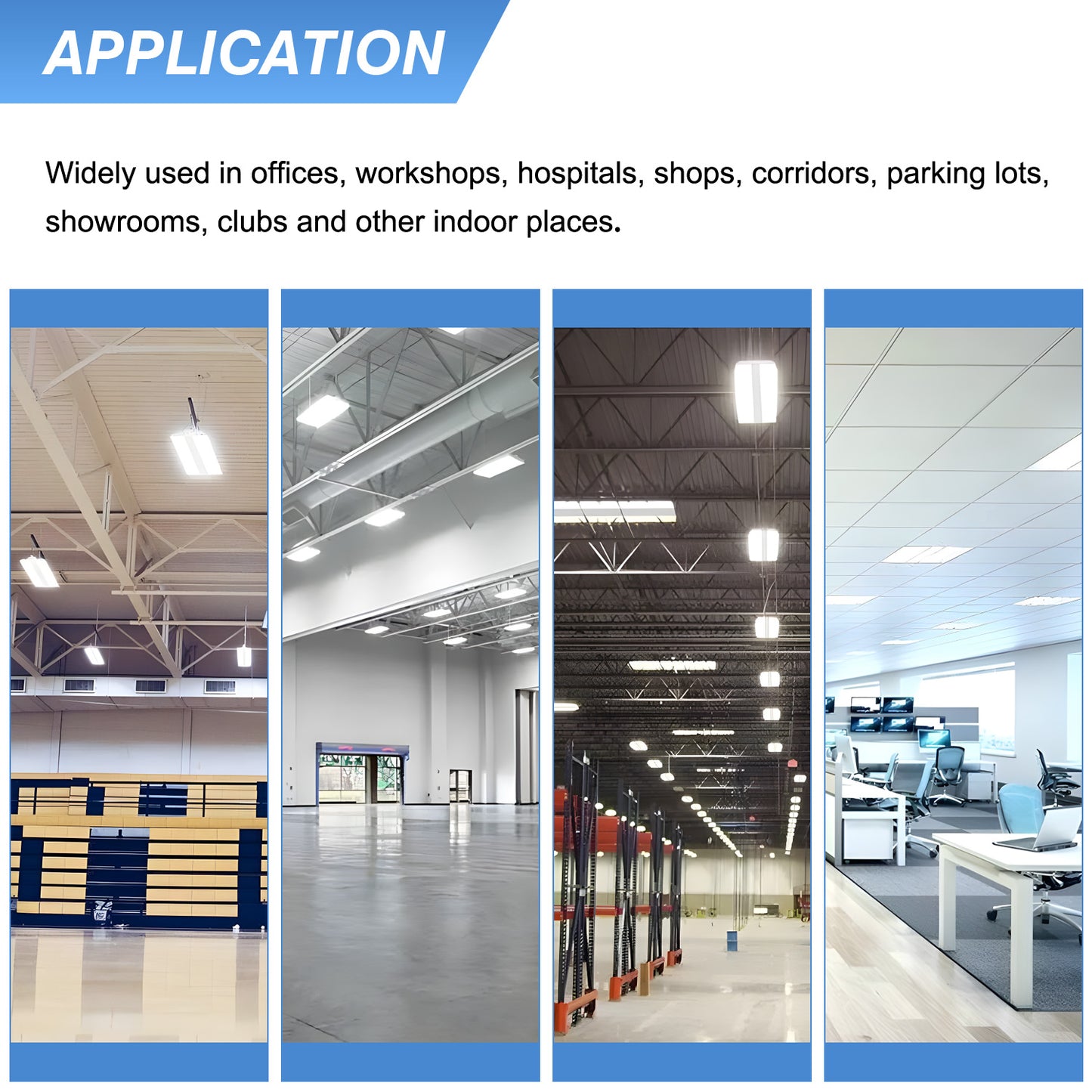 SHL 150W LED Linear High Bay Light Adjustable CCT and wattage 100~277V input voltage