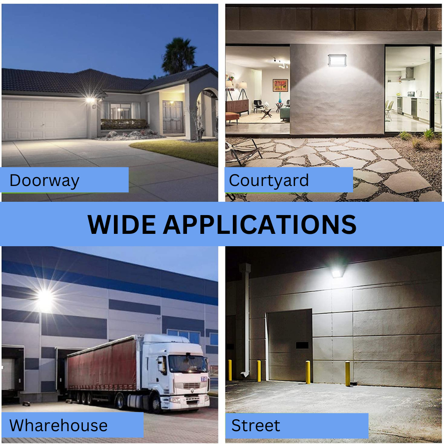 SHL 120W LED Wall Pack Light With Photocell 120-277V 5000K 15600LM IP65 Wallpack Glass Cover