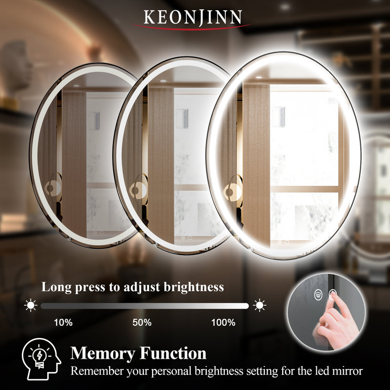 SHL ETL Certificated Frontlit Oval LED Bathroom Mirror