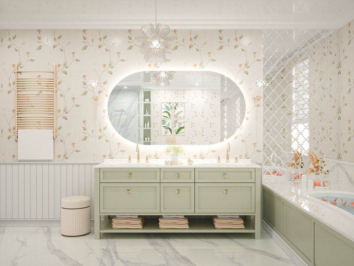 SHL ETL Certificated Backlit Pill Shape LED Bathroom Mirror Horizontal/Vertical