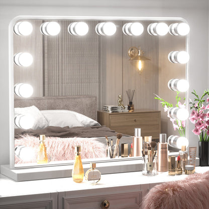 SHL Hollywood Lighted Makeup Mirror 3-Color Dimmable LED Bulbs