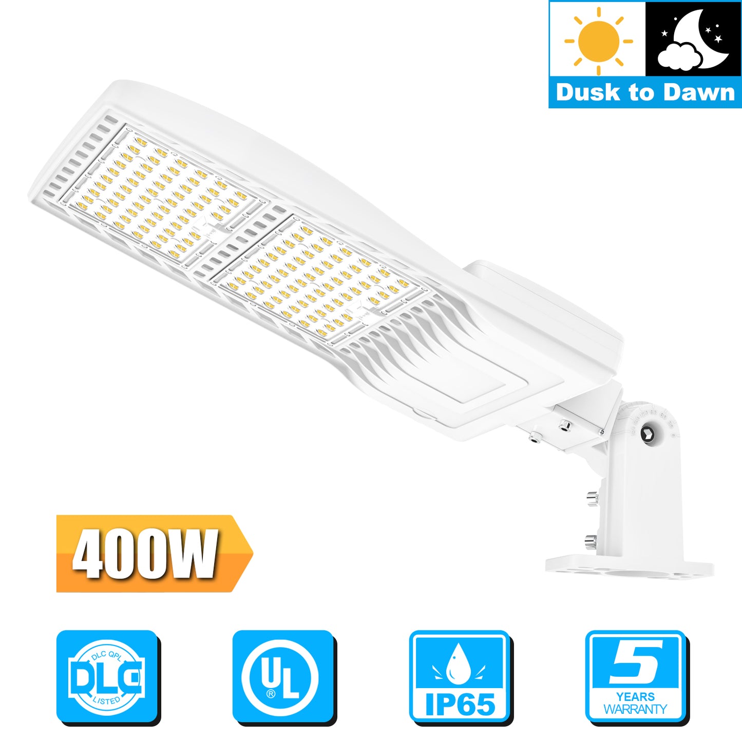 Pro Series A 400W LED Parking Lot Light 56000LM UL DLC 5000K IP65 Outdoor Commercial Street Light