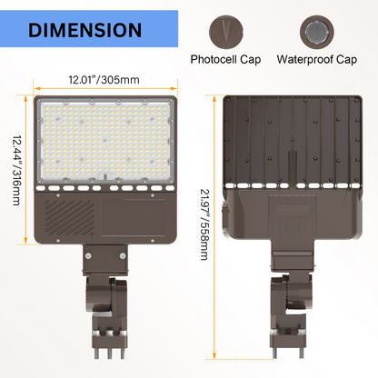 Pro Series 200W LED Parking Lot Lights 28000LM-800W MH/HID Replacement 5000K IP65 LED Shoebox Pole Lights For Driveway Tennis Court Slip Fitter