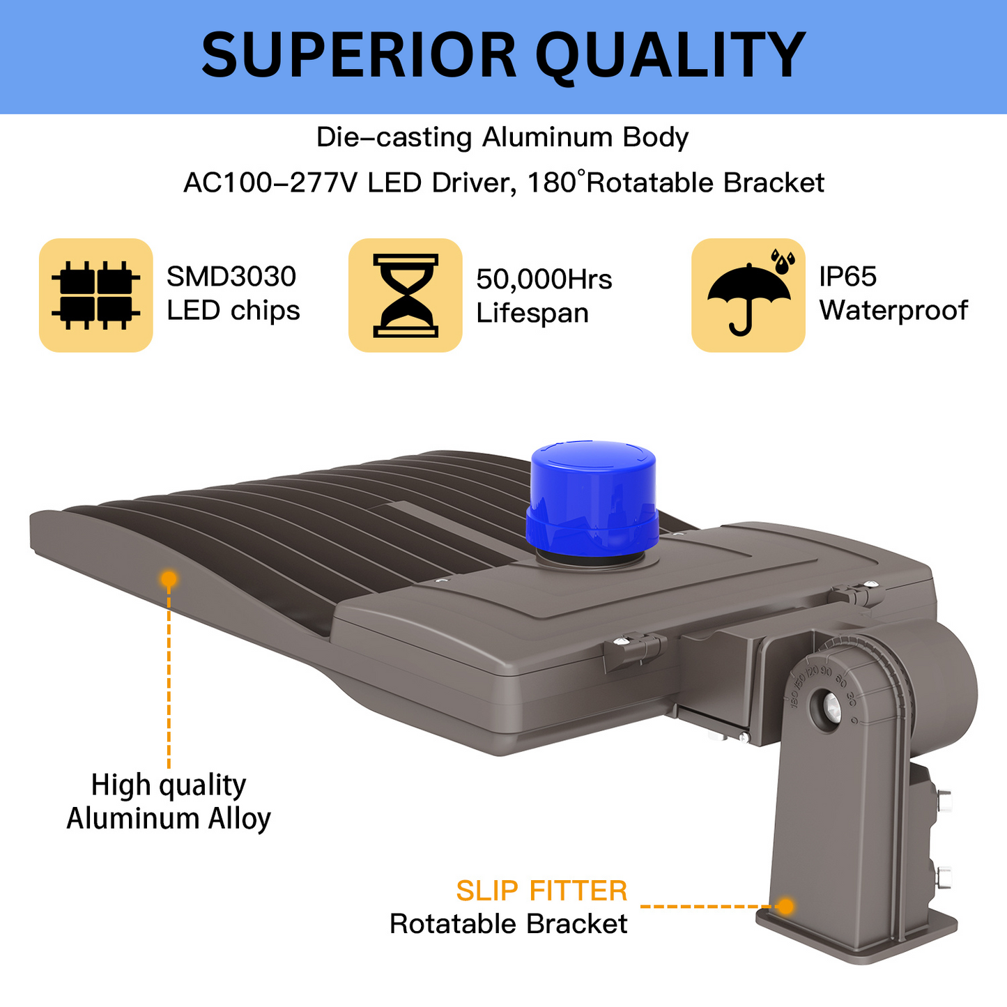 Pro Series Plus 400W LED Parking Lot Light 56000LM UL DLC 5000K IP65 Outdoor Commercial Street Area Lighting