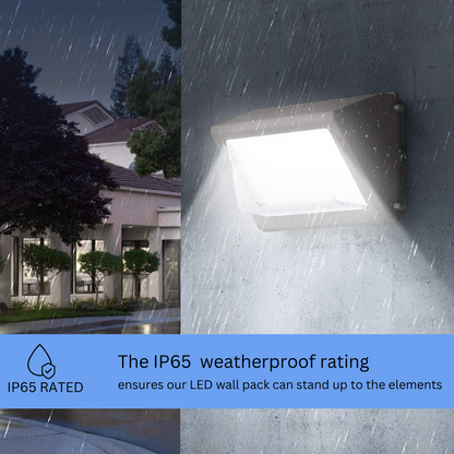SHL 120W LED Wall Pack Light With Photocell 120-277V 5000K 15600LM IP65 Wallpack Glass Cover