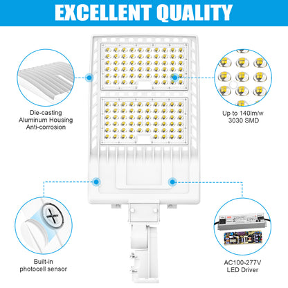 Pro Series A 400W LED Parking Lot Light 56000LM UL DLC 5000K IP65 Outdoor Commercial Street Light