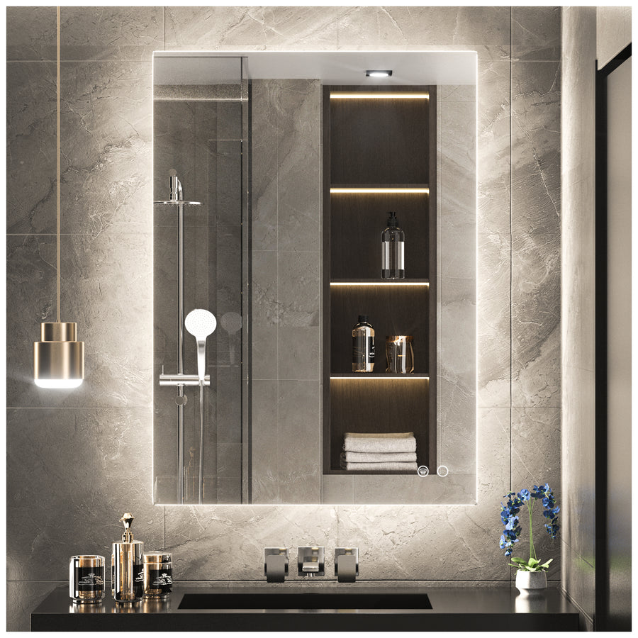 SHL ETL Certificated 3-Color Backlit LED Bathroom Mirror