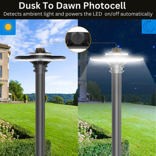 SHL 60W LED Post Top Light with Photocell – 7,800 Lumens | 5000K | IP65 Waterproof