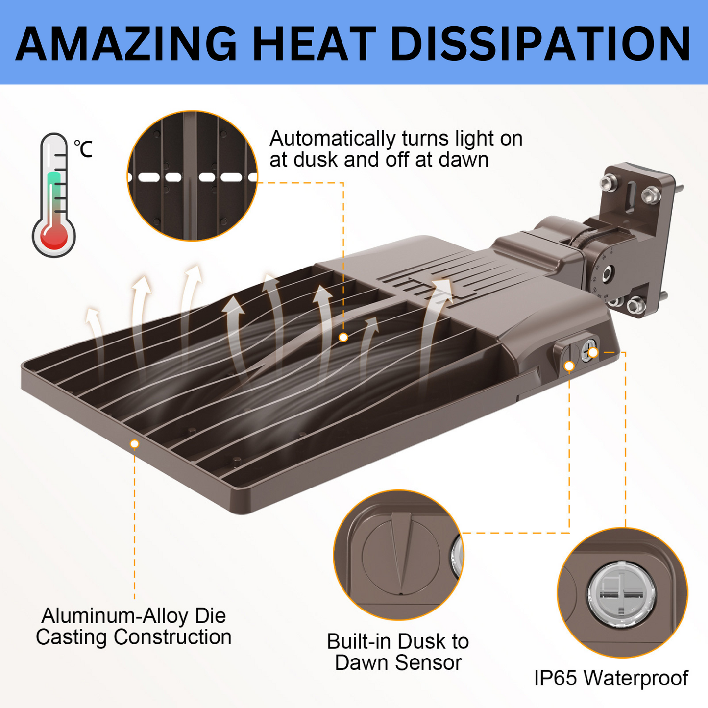 Pro Series 240W LED Parking Lot Lights 33600LM-1000W MH/HID Replacement 5000K IP65 LED Shoebox Pole Lights For Driveway Tennis Court Slip Fitter