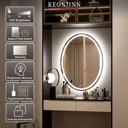 SHL ETL Certificated Frontlit Oval LED Bathroom Mirror