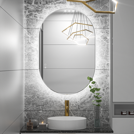 SHL ETL Certificated Backlit Pill Shape LED Bathroom Mirror Horizontal/Vertical