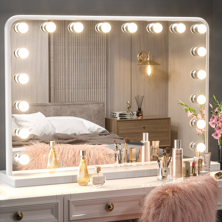 SHL Hollywood Lighted Makeup Mirror 3-Color Dimmable LED Bulbs