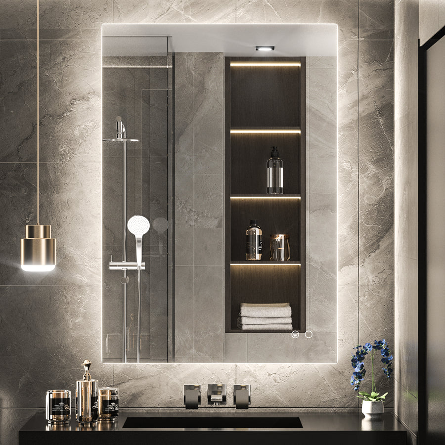 SHL ETL Certificated 3-Color Backlit LED Bathroom Mirror