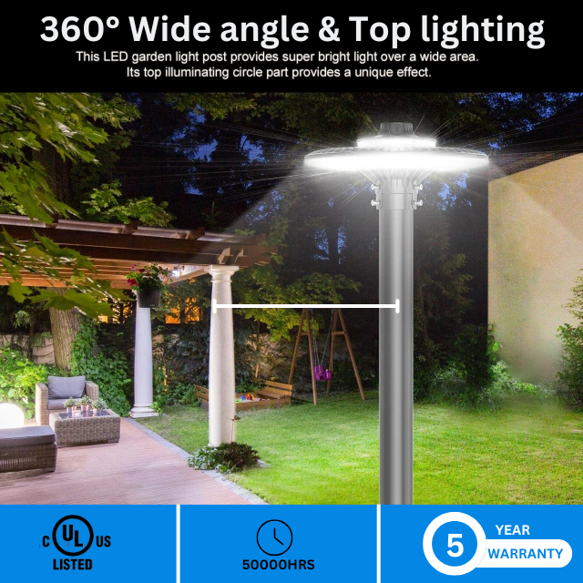 SHL 60W LED Post Top Light with Photocell – 7,800 Lumens | 5000K | IP65 Waterproof