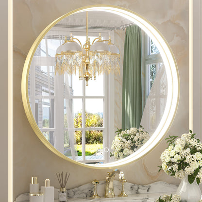 SHL ETL Certificated Frontlit Metal Frame Round Bathroom Mirror