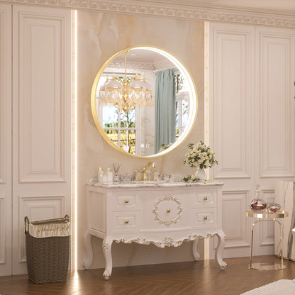 SHL ETL Certificated Frontlit Metal Frame Round Bathroom Mirror