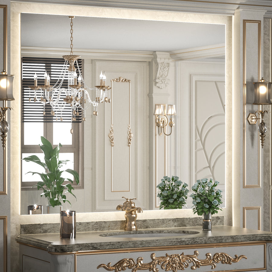 SHL ETL Certificated 3-Color Backlit LED Bathroom Mirror