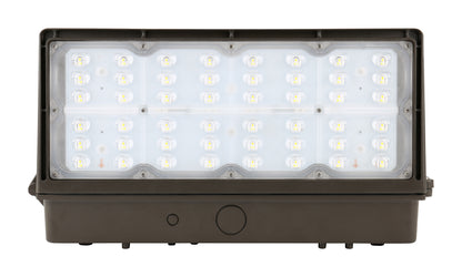 SHL 70W LED Full Cutoff Wall Pack Light With Photocell 120-277V 4Power 3CCT Tunable 10200LM IP65 Wallpack Glass Cover