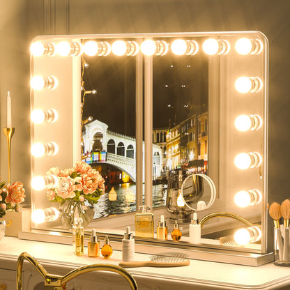 SHL Hollywood Lighted Makeup Mirror 3-Color Dimmable LED Bulbs