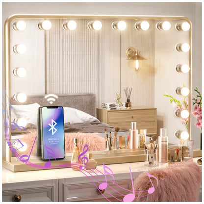 SHL Hollywood Lighted Makeup Mirror 3-Color Dimmable LED Bulbs