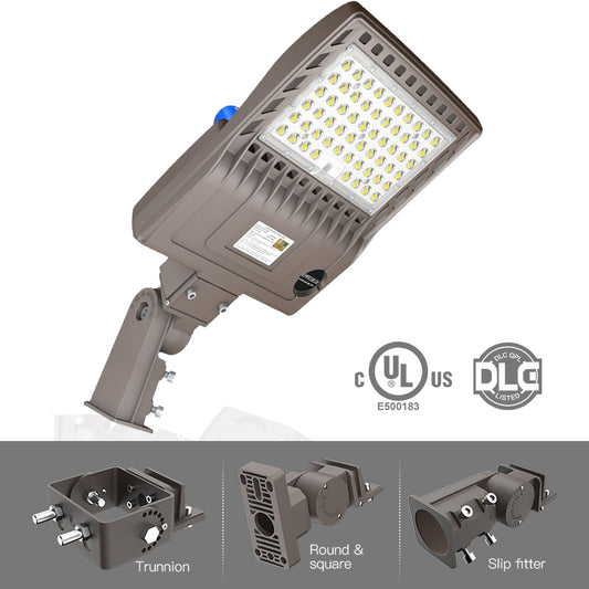 Pro Series Plus 200W LED Parking Lot Lights 28000LM-720W MH/HID Replacement 5000K IP65 LED Shoebox Pole Lights For Driveway Tennis Court Slip Fitter