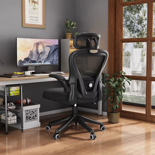 Ergonomic Mid Back Mesh Office Chair - Modern Swivel Computer Desk Chair (Black)