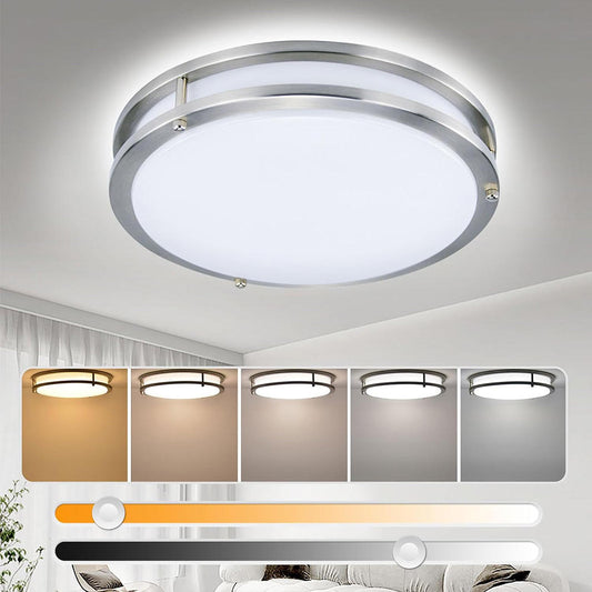 12" LED Ceiling Light | Flush Mount |5CCT Adjustable | IP44 Rated | States Hospitality