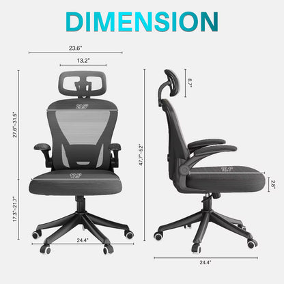 Ergonomic Mid Back Mesh Office Chair - Modern Swivel Computer Desk Chair (Black)