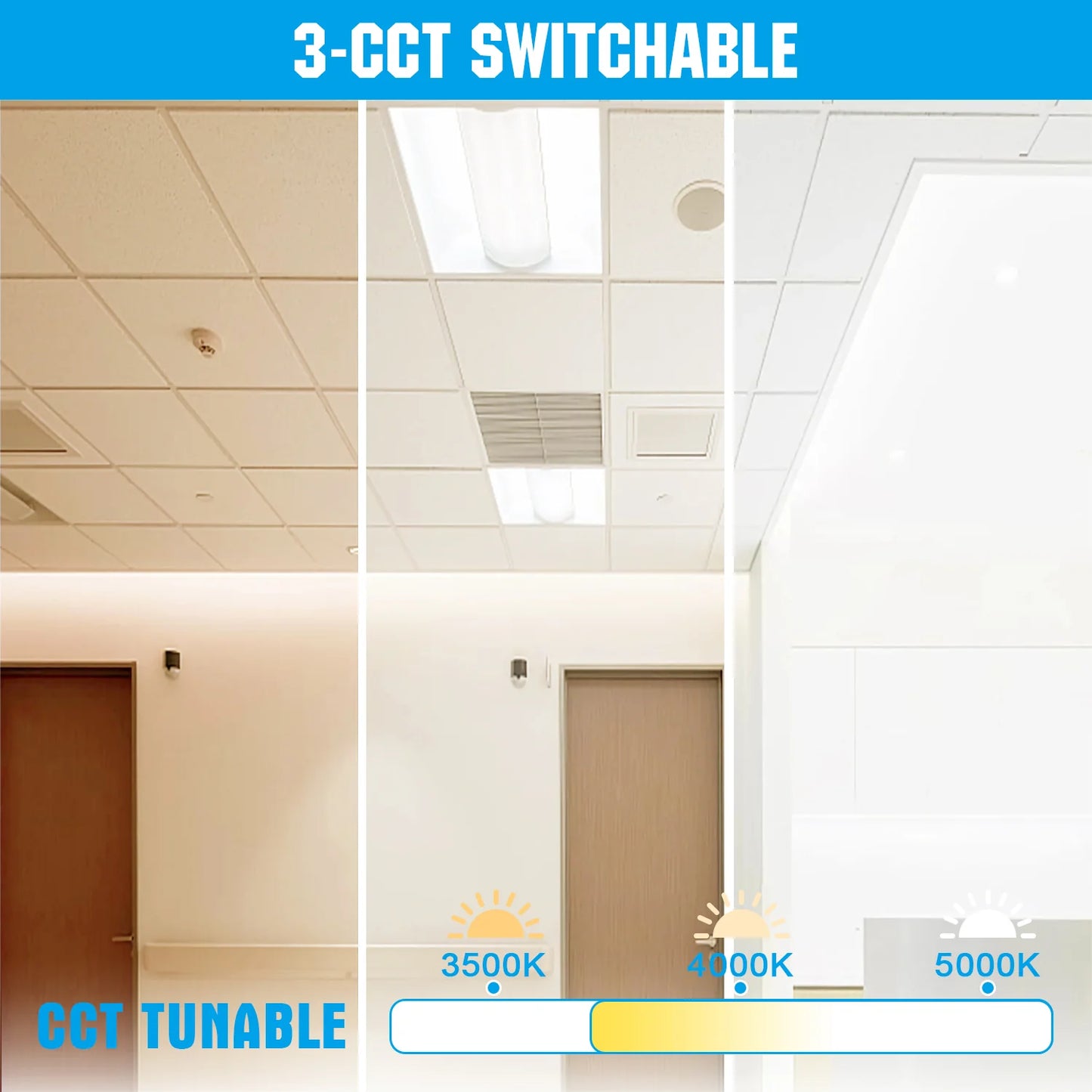 4-Pack LED Troffer Lights&nbsp; – ETL DLC Certified – Office &amp; Commercial Ceiling Panel Light Fixture