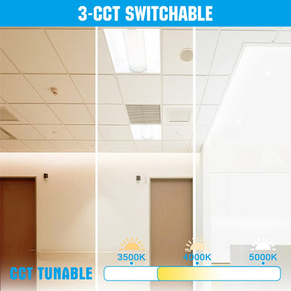4-Pack LED Troffer Lights&nbsp; – ETL DLC Certified – Office &amp; Commercial Ceiling Panel Light Fixture