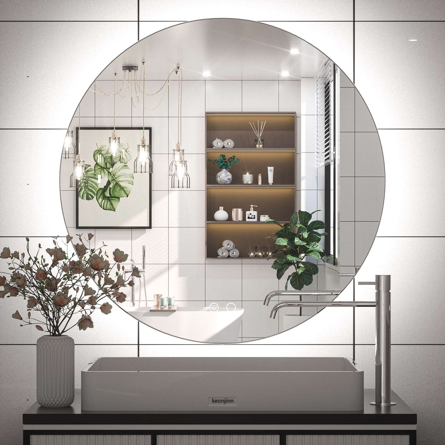 SHL ETL Certificated Backlit Round LED Bathroom Mirror
