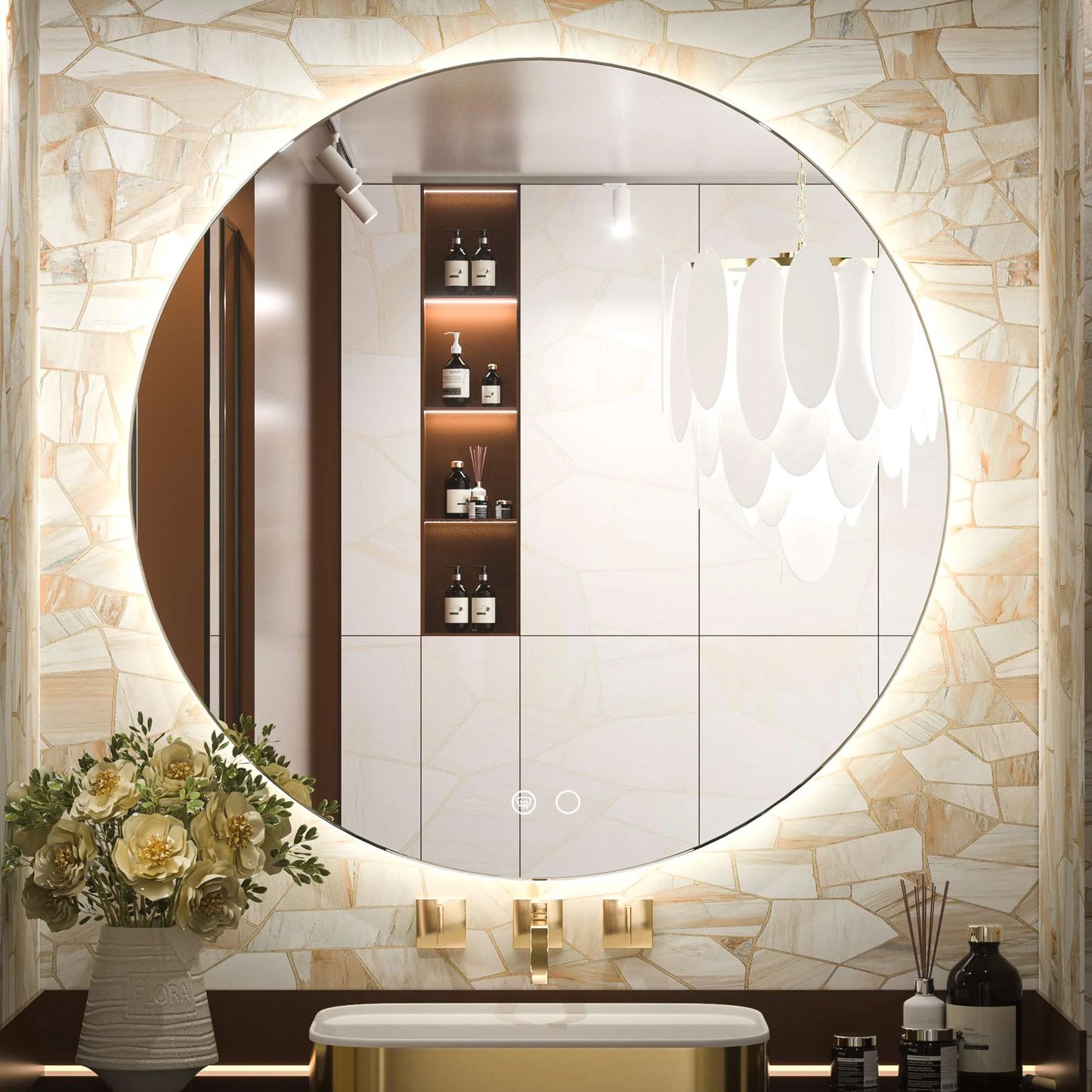 SHL ETL Certificated Backlit Round LED Bathroom Mirror