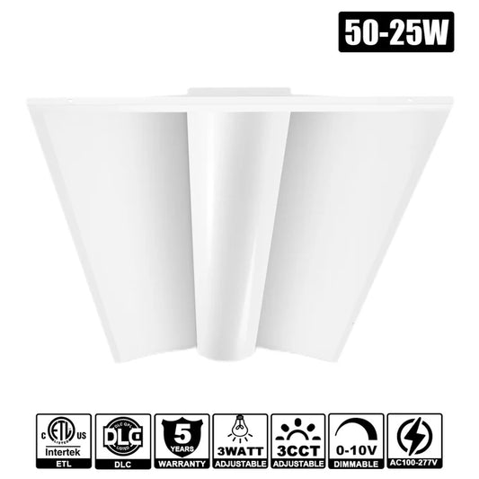 4-Pack LED Troffer Lights&nbsp; – ETL DLC Certified – Office &amp; Commercial Ceiling Panel Light Fixture