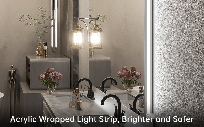 SHL Series 3-Color Frontlit and Backlit Double Lights LED Bathroom Mirror