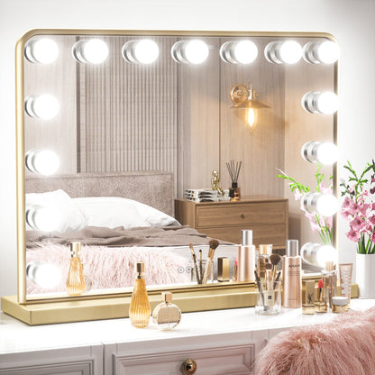 SHL Hollywood Lighted Makeup Mirror 3-Color Dimmable LED Bulbs