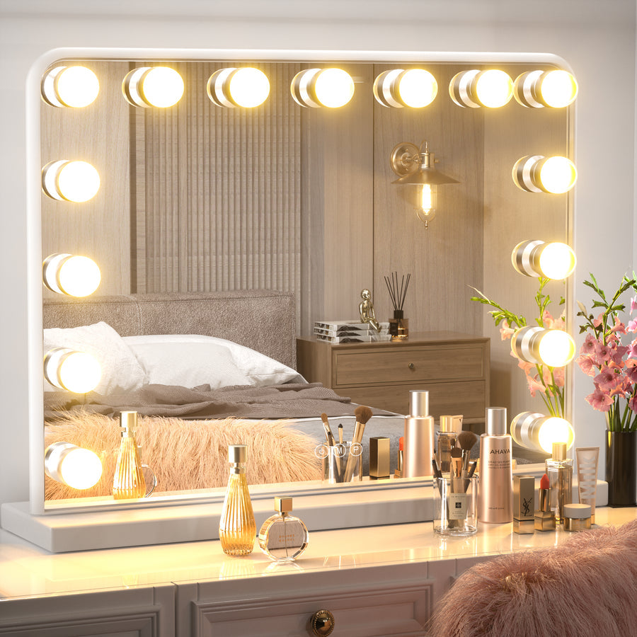 SHL Hollywood Lighted Makeup Mirror 3-Color Dimmable LED Bulbs