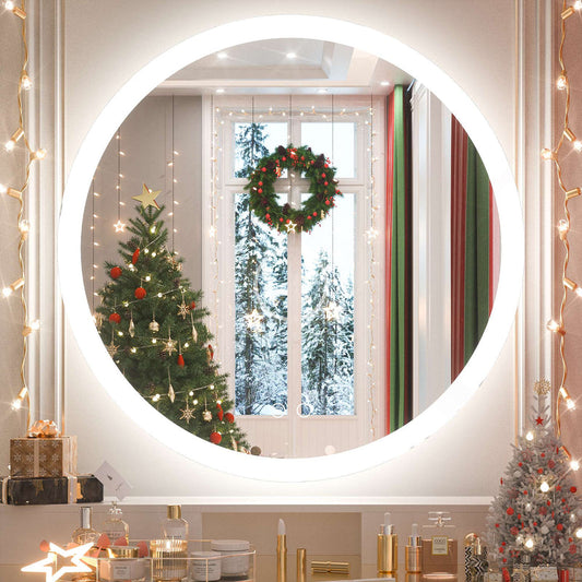 SHL ETL Certificated Frontlit Round LED Bathroom Mirror