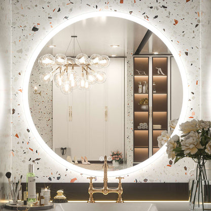 SHL ETL Certificated Frontlit Round LED Bathroom Mirror