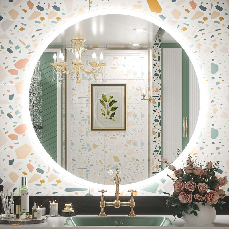 SHL ETL Certificated Frontlit Round LED Bathroom Mirror