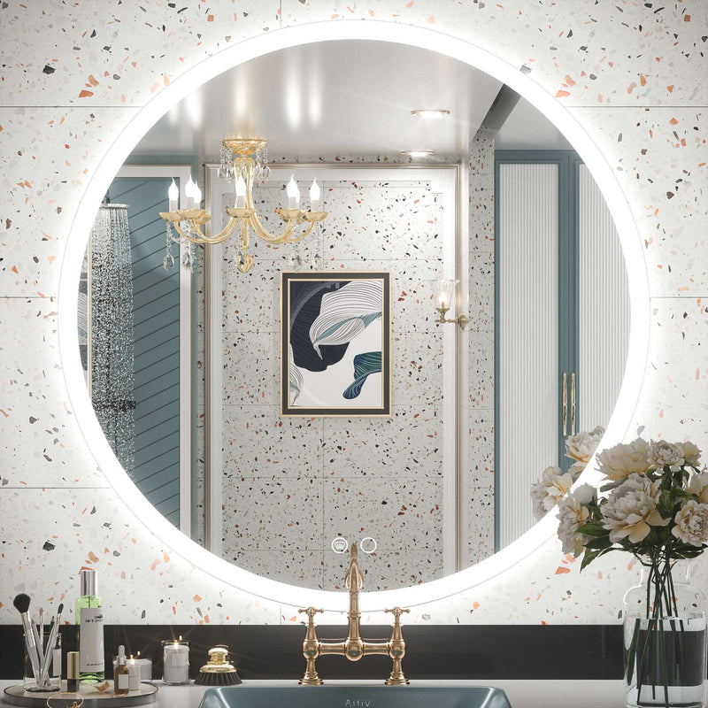 SHL ETL Certificated Frontlit Round LED Bathroom Mirror
