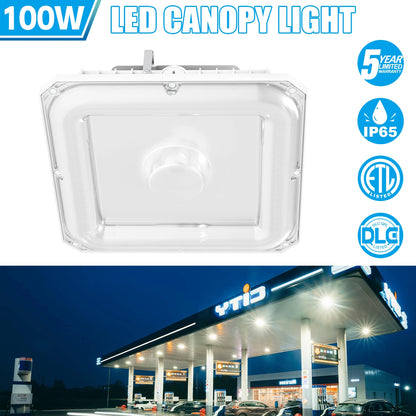 SHL 100W LED Canopy Light ETL DLC Certified CCT Wattage Adjustable IP65