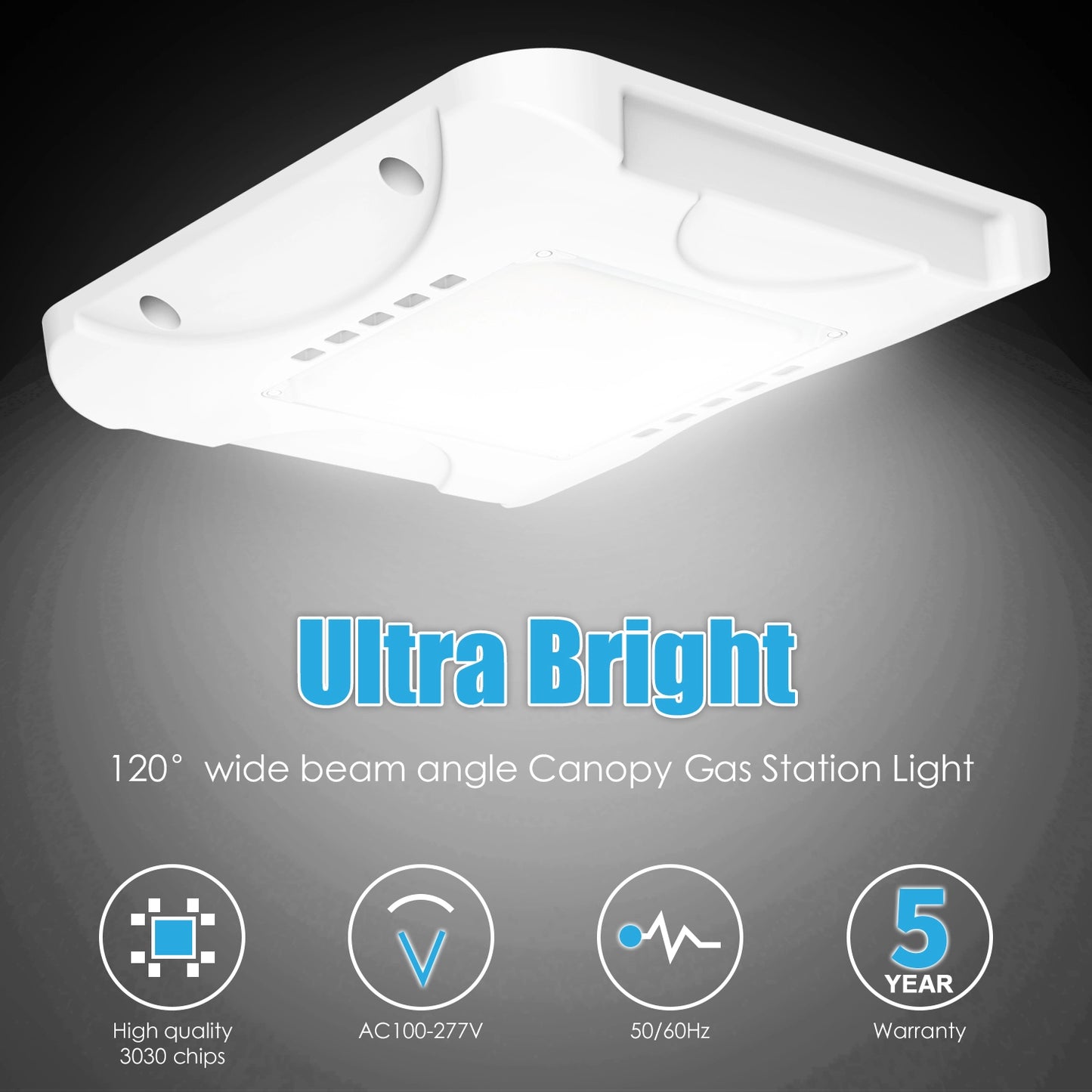 SHL 150W LED Canopy Light UL DLC Certified CCT Wattage Adjustable IP65