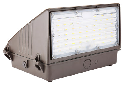 SHL 125W LED Full Cutoff Wall Pack Light With Photocell 120-277V 4Power 3CCT Tunable 18000LM IP65 Wallpack Glass Cover