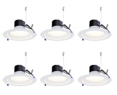 SHL6 Pack 6' Inch Recessed LED Commercial Downlight Wattage Adjustable 27W/19W/13W 5CCT TUNABLE Max 5000K 120-347VAC 0-10V Dimmable LED Fixture