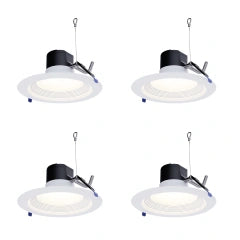 SHL 4 Pack 10' Inch Recessed LED Commercial Downlight Wattage Adjustable 40W/30W/20W 5CCT TUNABLE Max 5000K 120-347VAC 0-10V Dimmable LED Fixture