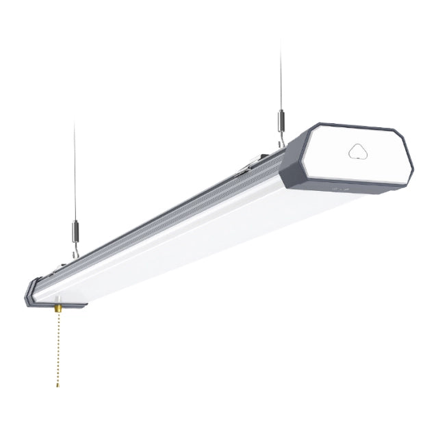 SHL 120W Linkable LED Shop Light 4FT 16800LM 5000K With Plug 120V±10% ON/Off Pull Chain Suspended & Flush Mount