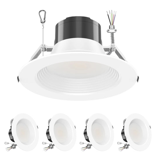 SHL 4 Pack 8' Inch Recessed LED Commercial Downlight Wattage Adjustable 36W/27W/18W 5CCT TUNABLE Max 5000K 120-347VAC 0-10V Dimmable LED Fixture