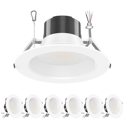 SHL6 Pack 6' Inch Recessed LED Commercial Downlight Wattage Adjustable 27W/19W/13W 5CCT TUNABLE Max 5000K 120-347VAC 0-10V Dimmable LED Fixture
