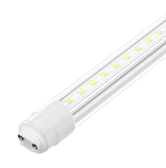 8FT LED T8 Tube Light – 36W – Rotatable Single Pin FA8 Base – Clear/Frosted Lens – AL+PC Housing – Indoor Use – Pack of 25 (Sold Individually) – 5-Year Warranty
