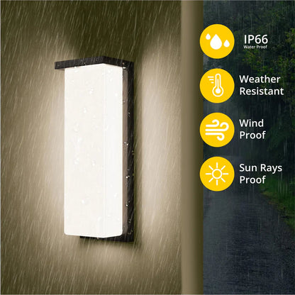 LED Outdoor Wall Sconce – 18W/20W/22W Selectable, 3000K/4000K/5000K CCT Tunable – Black Finish – Weatherproof Exterior Light with 3-Year Warranty